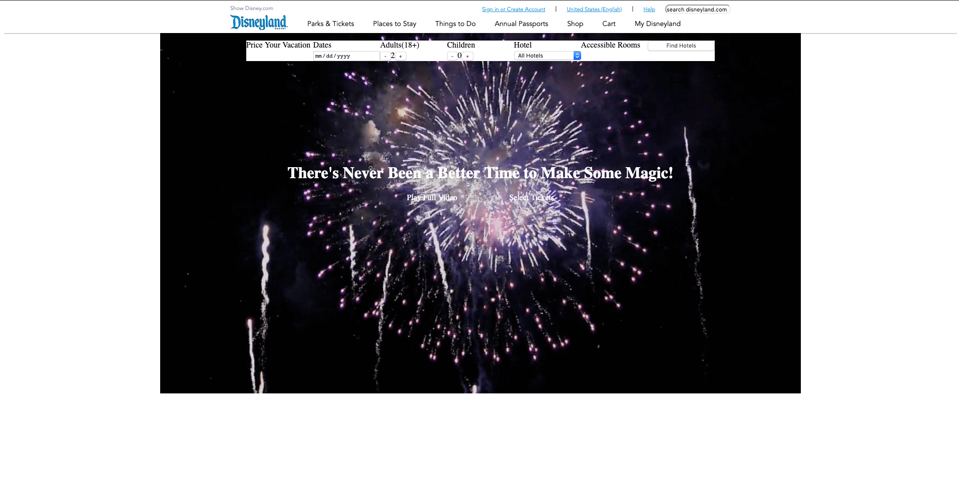 Disneyland.com Clone (Angular)